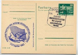 DDR P79-4a-83 C216-a Postkarte PRIVATER ZUDRUCK Friedenstreffen Potsdam Sost. 1983 - Privé Postkaarten - Gebruikt
