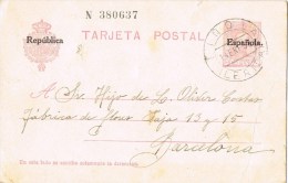 7516. Entero Postal LIÑOLA (Lérida) 1931. Alfonso XIII Republica - 1931-....