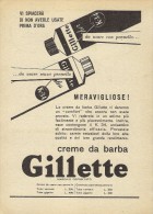 # GILLETTE SHAVING CREAM 1950s Advert Pubblicità Publicitè Reklame Lamette Rasoio Lames Rasoir Cuchillas Klingen - Scheermesjes