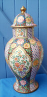 Grande Potiche En Faience Ou Porcelaine Hauteur 43 Cm - Autres & Non Classés