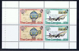 WAG+ Gambia 1983 Mi 491-92 Mnh MH-Blatt Mnh Montgolfiere Flugzeug - Gambie (1965-...)