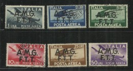 TRIESTE A 1947 AMG - FTT ITALIA ITALY OVERPRINTED DEMOCRATICA POSTA AEREA SERIE COMPLETA USATO USED OBLITERE' - Poste Aérienne