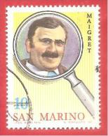 REPUBBLICA SAN MARINO USATO - 1979 - Grandi Investigatori Della Letteratura Poliziesca - Maigret - £ 10 - S. 1019 - Usados