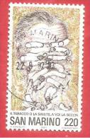REPUBBLICA SAN MARINO USATO - 1980 - Giornata Mondiale Della Sanità -  Pericoli Del Fumo Consilvio - £ 220 - S. 1051 - Used Stamps