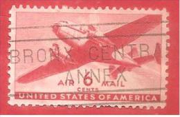 STATI UNITI AMERICA USATO - 1941 - AIRMAIL - The Twin-Motored Transport Plane - 6 ¢ - Michel US 500A - Usados
