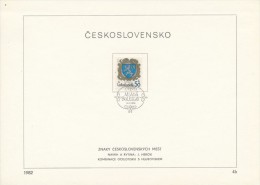 Czechoslovakia / First Day Sheet (1982/04b) Mlada Boleslav: Coat Of Arms City Mlada Boleslav (lion) - Covers