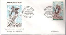 FDC Archipel Des Comores J.O Grenoble 1968 - Covers & Documents