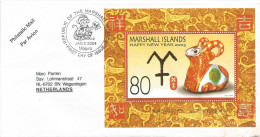 Marshall Islands 2004 Majuro Ape Monkey Goat Chinese New Year Miniature Sheet Cover - Marshall