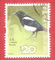 HONG KONG USATO - 2006 - UCCELLI - Common Magpie - 20 HK$ - Michel HK 1401 - Usati