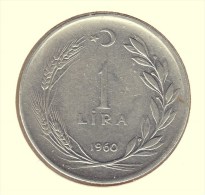 @Y@  Turkije   1  Lira  1960     (item 2690) - Turkije