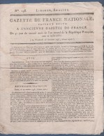 GAZETTE DE FRANCE NATIONALE 25 OCTOBRE 1793 - PARIS - SAUMUR - MARCHIENNES - SOHE LE CHATEAU - FURNES - VALENCIENNES - - Zeitungen - Vor 1800