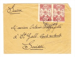 Cilicie Lettre De Mersina Pour St Gallen Suisse Avec Cachet D´arrivée - Affranchie D´une Paire De 70 Para - Covers & Documents