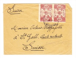 Cilicie Lettre De Mersina Pour St Gallen Suisse Avec Cachet D´arrivée - Affranchie D´une Paire De 70 Para - Brieven En Documenten