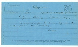 TELEGRAMME De  PARIS  à  GERARMER    (VOSGES)  26 Juin  1879 - Télégraphes Et Téléphones