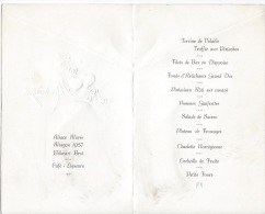 Mariage  ,hotel De La Gare 42 LE COTEAU - Menus