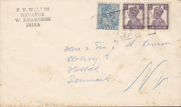 India NAVAPUR 1951 Cover Brief To KOLBAEK Denmark Bodhisattva & King George VI. Stamps - Covers & Documents