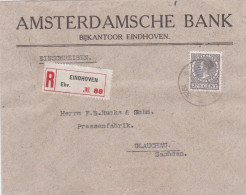 NEDERLAND - 1929 - ENVELOPPE RECOMMANDEE De EINDHOVEN Pour GLAUCHAU - Storia Postale