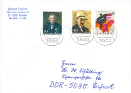 Berlin (West) TGST 1990 Mi. 372 Festwochen + Mi. 377 Ranke + Mi. 434 Liebermann Brief In Die DDR (= Deutsche Einheit) - Altri & Non Classificati