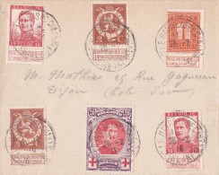 A27 - Cob 2x 118 108 2x 109 134 - France Belgium Le Havre Old Cover To Dijon 1915 - 1914-1915 Croix-Rouge