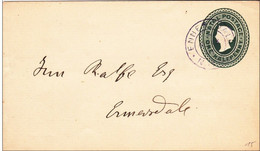 NATAL - 1901 - ENVELOPPE ENTIER POSTAL De ENNERSDALE (CACHET VIOLET) - Natal (1857-1909)