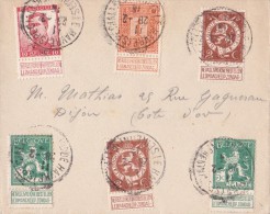 A27 - Cob 118 108 2x 109 2x 110 - France Belgium Le Havre Old Cover To Dijon 1915 - 1914-1915 Rode Kruis