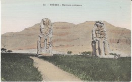 Thebes Memnon Colosses Ruins Near Luxor Egypt, C1910s/20s Vintage Postcard - Luxor