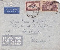 A27 - Cob 187 Et Pa 17 Du Congo Old Front Of Air Mail To Belgium 1936 - Lettres & Documents