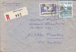 Switzerland Registered Recommandé SCHLIEREN Label 1980 Cover Lettera To FLENSBURG Germany Europa CEPT Stamp - Brieven En Documenten