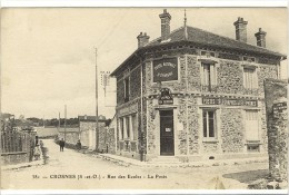 Carte Postale Ancienne Crosnes - Rue Des Ecoles. La Poste - Caisse D'Epargne - Crosnes (Crosne)