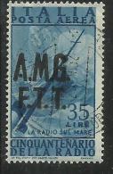 TRIESTE A 1947 AMG - FTT ITALIA ITALY OVERPRINTED POSTA AEREA RADIO LIRE 35 USATO USED OBLITERE' - Airmail