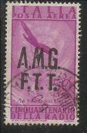 TRIESTE A 1947 AMG - FTT ITALIA ITALY OVERPRINTED POSTA AEREA RADIO LIRE 50 USATO USED - Luchtpost