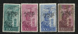 TRIESTE A 1948 AMG - FTT ITALIA ITALY OVERPRINTED POSTA AEREA CAMPIDOGLIO SERIE COMPLETA FULL SET USATO USED OBLITERE' - Luftpost