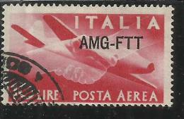 TRIESTE A 1949 - 1952 AMG - FTT ITALIA ITALY OVERPRINTED POSTA AEREA CAMPIDOGLIO E DEMOCRATICA LIRE 10 USATO USED - Luchtpost