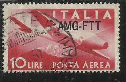 TRIESTE A 1949 - 1952 AMG - FTT ITALIA ITALY OVERPRINTED POSTA AEREA CAMPIDOGLIO E DEMOCRATICA LIRE 10 USATO USED - Luftpost