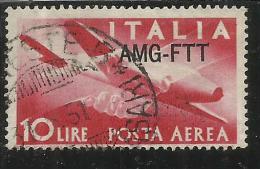 TRIESTE A 1949 - 1952 AMG - FTT ITALIA ITALY OVERPRINTED POSTA AEREA CAMPIDOGLIO E DEMOCRATICA LIRE 10 USATO USED - Poste Aérienne