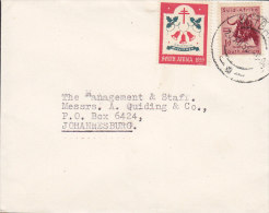 South Africa  "Petite" WITBANK 1955 Cover Brief To JOHANNESBURG Wilderbeast & Christmas Seal !! - Covers & Documents