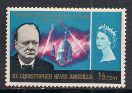 ST CHRISTOPHER NEVIS ANGUILLA 1966 1/2ct CHURCHILL MM (J565) - St.Christopher, Nevis En Anguilla (...-1980)