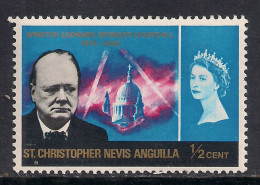 ST CHRISTOPHER NEVIS ANGUILLA 1966 1/2ct CHURCHILL MM (  K138 ) - St.Christopher-Nevis & Anguilla (...-1980)