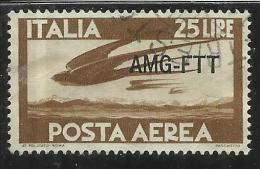 TRIESTE A 1949 - 1952 AMG - FTT ITALIA ITALY OVERPRINTED POSTA AEREA CAMPIDOGLIO E DEMOCRATICA LIRE 25 USATO USED - Airmail