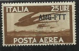 TRIESTE A 1949 - 1952 AMG - FTT ITALIA ITALY OVERPRINTED POSTA AEREA CAMPIDOGLIO E DEMOCRATICA LIRE 25 USATO USED - Airmail