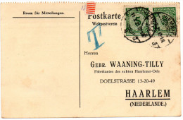 Nr. 1009,  Postkarte  Chemnitz Nach Haarlem, Niederlande, Haarlem-Holland - Sonstige & Ohne Zuordnung