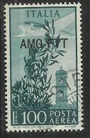 TRIESTE A 1949 - 1952 AMG - FTT ITALIA ITALY OVERPRINTED POSTA AEREA CAMPIDOGLIO E DEMOCRATICA LIRE 100 USATO USED - Poste Aérienne