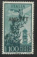 TRIESTE A 1949 - 1952 AMG - FTT ITALIA ITALY OVERPRINTED POSTA AEREA CAMPIDOGLIO E DEMOCRATICA LIRE 100 USATO USED - Poste Aérienne