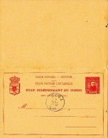 A27 - Congo Old Double Postcard Postal Stationery Boma 1895. - Stamped Stationery