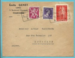 685+707+724O (-10%) Op Brief Per EXPRES Met Telegraafstempel MOUSCRON - MOESKROEN Op 22/07/1943 - 1946 -10 %