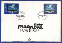 Carte-souvenir De L´Emission Commune Avec La France - COB N° 2755HK - Magritte - Cartoline Commemorative - Emissioni Congiunte [HK]