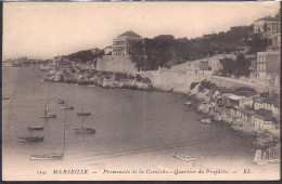 Cpa Marseille ,promenade De La Corniche, Quartier Du Prophète - Südbezirke, Mazargues, Bonneveine, Pointe Rouge, Calanque-Felsen