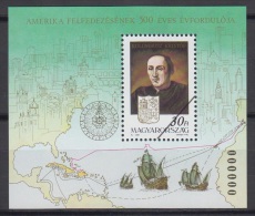 Specimen, Hungary Sc3319 Discovery America 500th Anniversary, Explorer Columbus - Christoffel Columbus