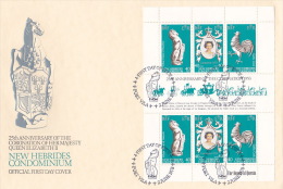 New Hebrides 1978 25th Anniversary Of Coronation Sheetlet FDC - Blocs-feuillets