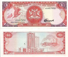 Trinidad-Tobago P36c, $1, Scarlet Ibis / Point Lisas, Tringen Oil Refinery, 1985 - Trindad & Tobago